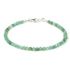 3mm Brazilian Emerald Faceted Bracelet with Sterling Silver Trigger Clasp
