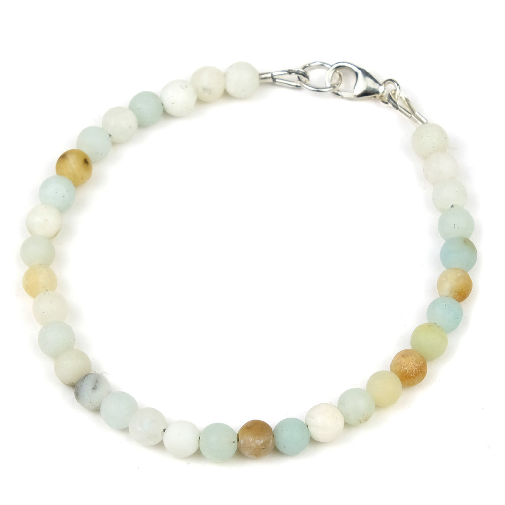Amazonite Bracelet with Sterling Silver Trigger Clasp