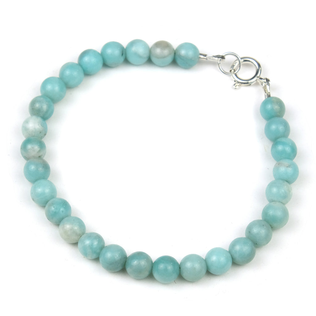 Amazonite Bracelet with Sterling Silver Spring Clasp