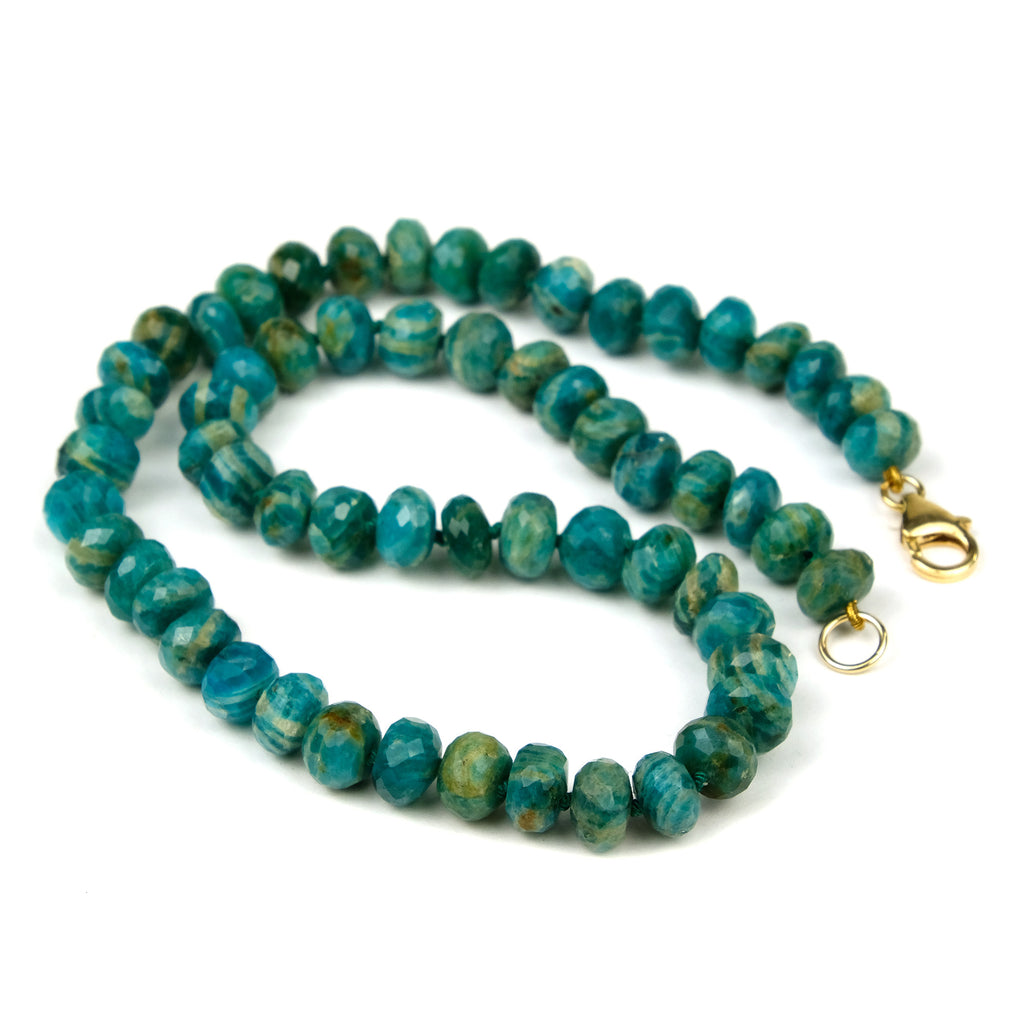Amazonite Knotted Necklace with Gold Filled Trigger Clasp