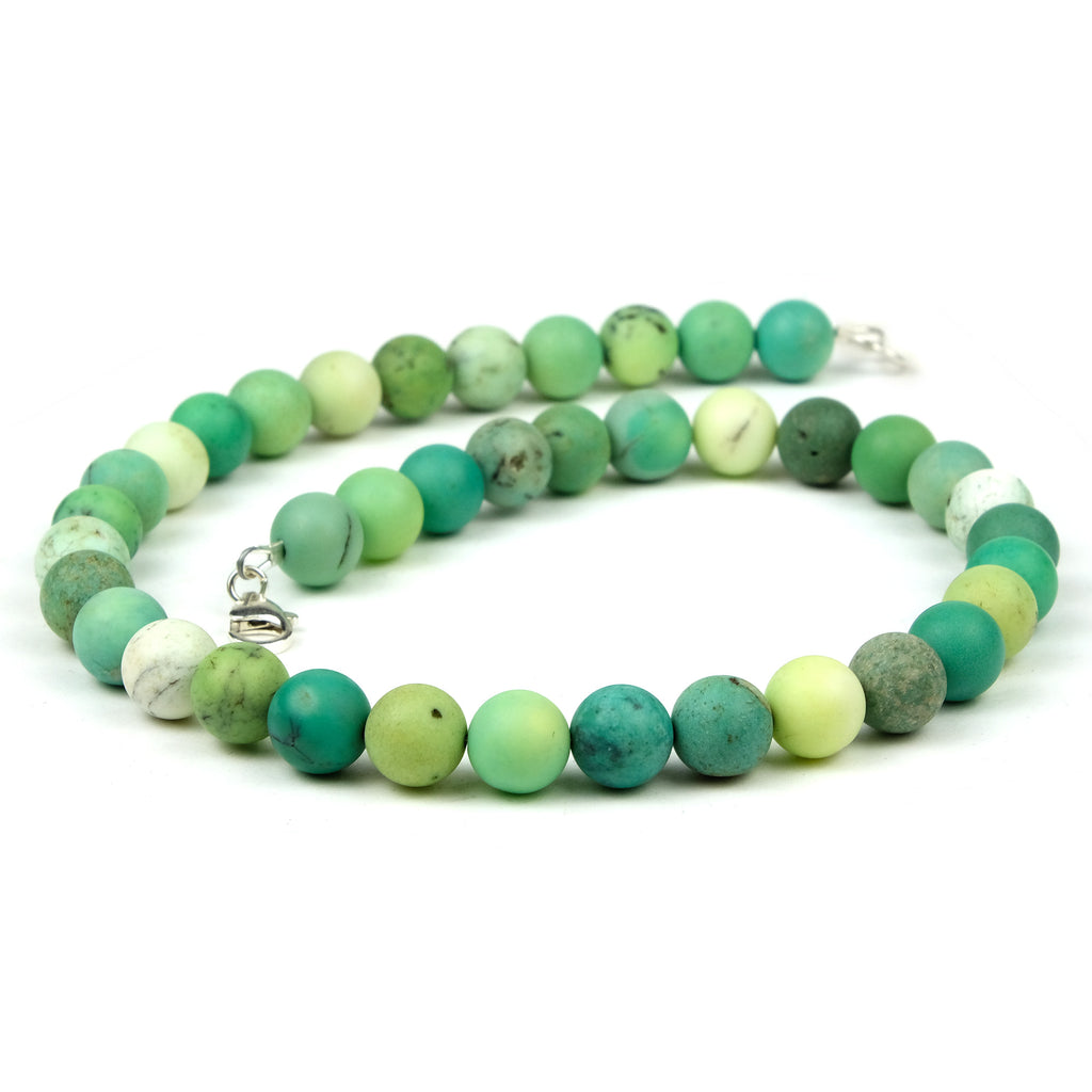 Chrysoprase Necklace with Sterling Silver Trigger Clasp