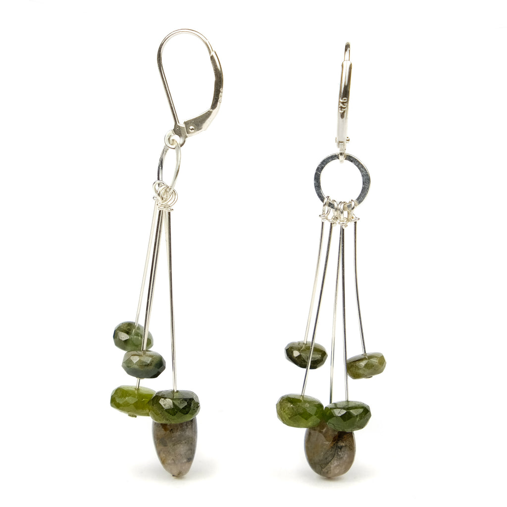 Tourmaline Earrings with Sterling Silver Lever Back Ear Wires