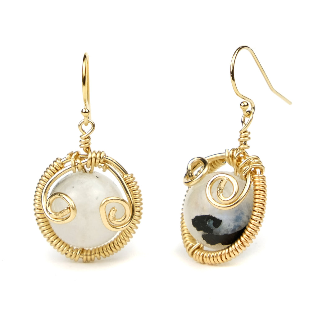 Moonstone Earrings with Gold Filled French Ear Wires