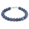Blue Coral Bracelet with Sterling Silver Trigger Clasp