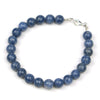 Blue Coral Bracelet with Sterling Silver Trigger Clasp