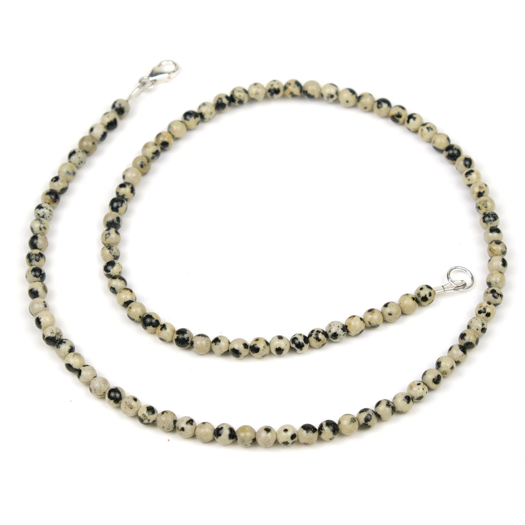 Dalmatian Jasper Necklace with Sterling Silver Trigger Clasp