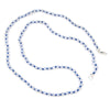 Blue Lace Agate Knotted Necklace with Sterling Silver Lobster Claw Clasp