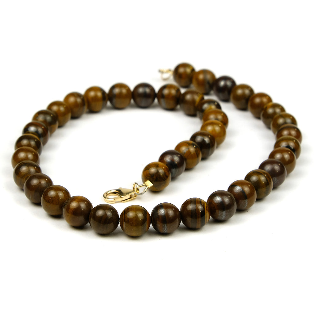 Tiger Iron Jasper Necklace with Gold Filled Trigger Clasp