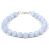 Blue Lace Agate Bracelet with Sterling Silver Trigger Clasp