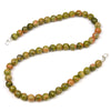 Unakite Jasper Necklace with Sterling Silver Trigger Clasp