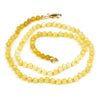 Yellow Opal 4mm Faceted Rounds Knotted Necklace with Gold Filled Trigger Clasp