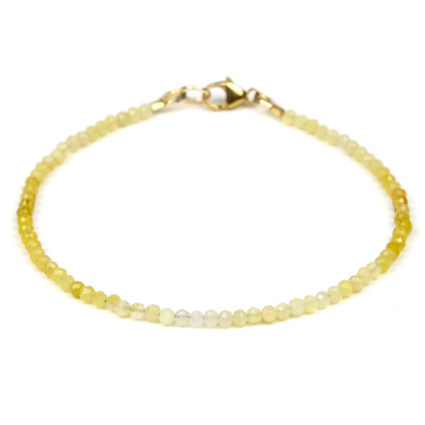 Yellow Opal 2.5mm Faceted Rounds Bracelet with Gold Filled Trigger Clasp