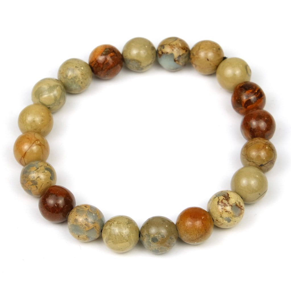 African Opal 10mm Smooth Rounds Stretch Bracelet