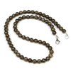 Brown Snowflake Obsidian 6mm Smooth Rounds Necklace with Sterling Silver Trigger Clasp