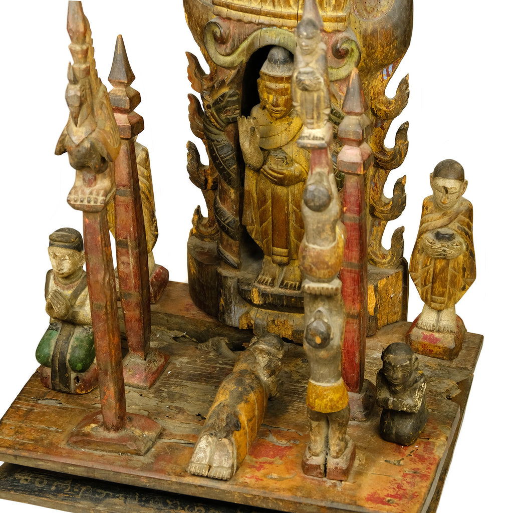 Early 20th Century Northern Thailand / Laos Border Buddha Devotional Tableau