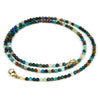 Chrysocolla 2.5mm Faceted Round Necklace with Gold Filled Trigger Clasp