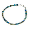 Chrysocolla 4mm Faceted Round Bracelet with Sterling Silver Trigger Clasp