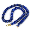 Lapis Lazuli 10mm Faceted Rondelle Knotted Necklace with Gold Plated S Hook Clasp