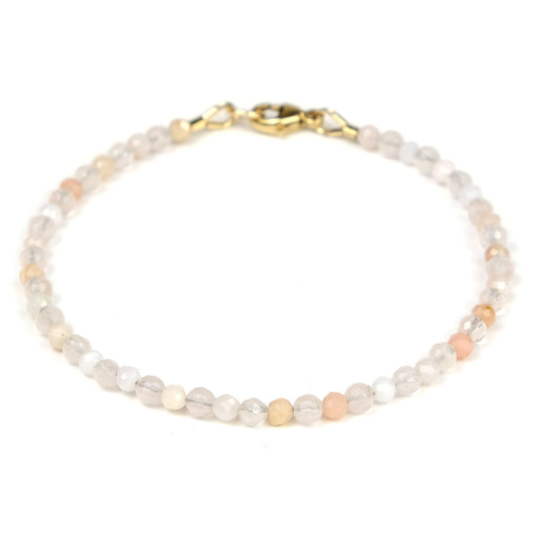 Pink Opal 3mm Faceted Round Bracelet with Gold Filled Trigger Clasp