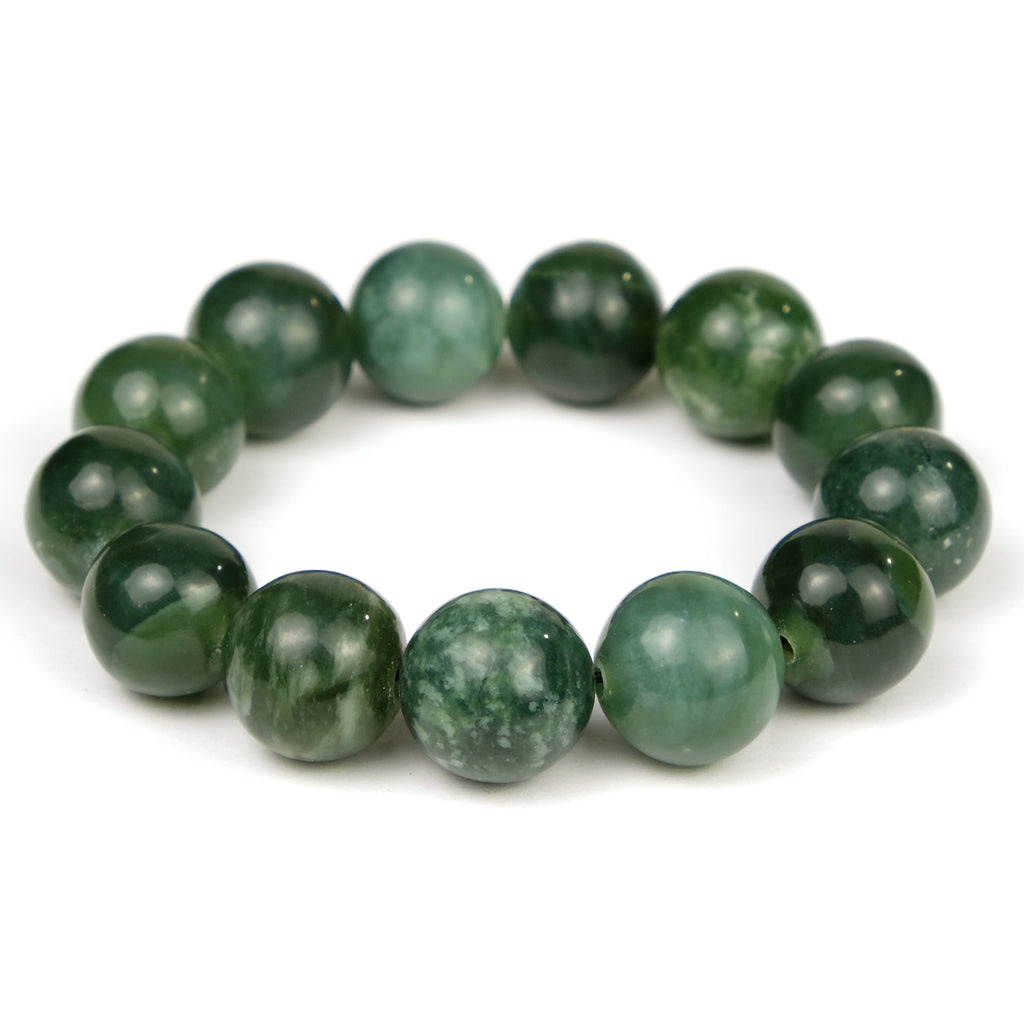 Jade 15mm Round Stretch Bracelet