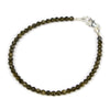 Golden Obsidian 3mm Faceted Round Bracelet with Sterling Silver Trigger Clasp