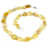 Yellow Opal Nugget Knotted Necklace with Sterling Silver Fancy Lobster Clasp