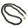 Black Tourmaline 6mm Faceted Rondelle Knotted Necklace with Gold Filled Trigger Clasp