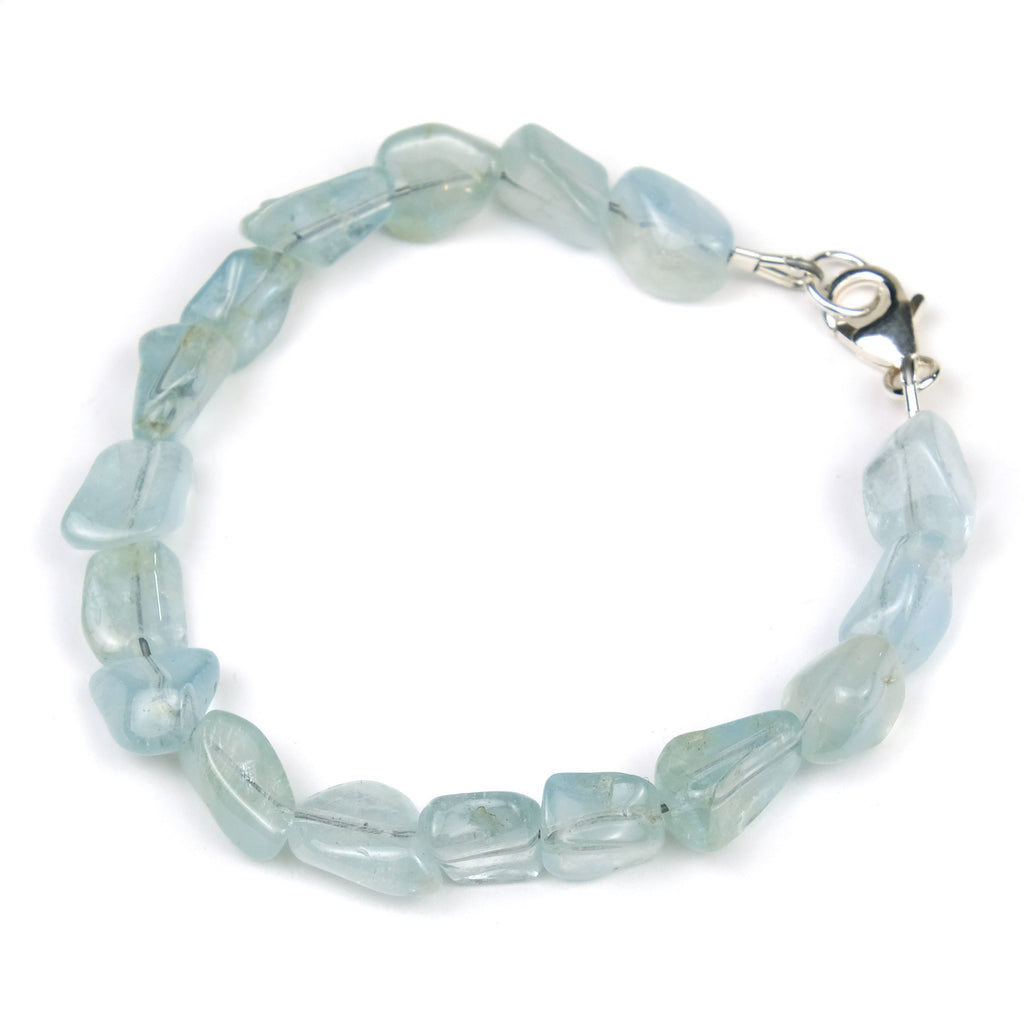 Natural Topaz Nugget Bracelet with Sterling Silver Trigger Clasp