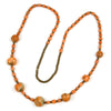 Antique Coral Beads with Copper Spacer Beads Necklace