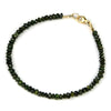 Green Tourmaline 3mm Faceted Rondells Bracelet with Gold Filled Trigger Clasp
