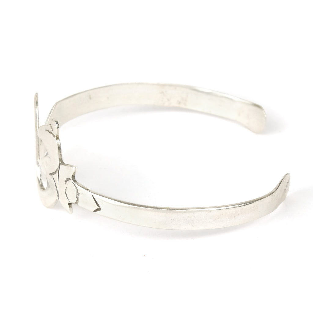 Om Cut-Out Sterling Silver Cuff Bracelet
