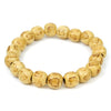 Happy Laughing Buddha Stamped Pine Wood Stretch Bracelet