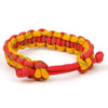 Nylon Parachute Cord Adjustable Bracelet Red, Saffron and Silver