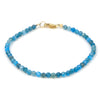 Cerulean Apatite 3mm Faceted Round Bracelet with Gold Filled Lobster Claw Clasp