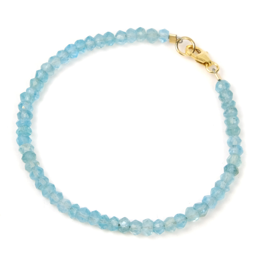 Apatite 4mm Faceted Rondelle Bracelet with Gold Filled Trigger Clasp