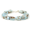 Larimar Knotted Bracelet with Sterling Silver Spring Clasp