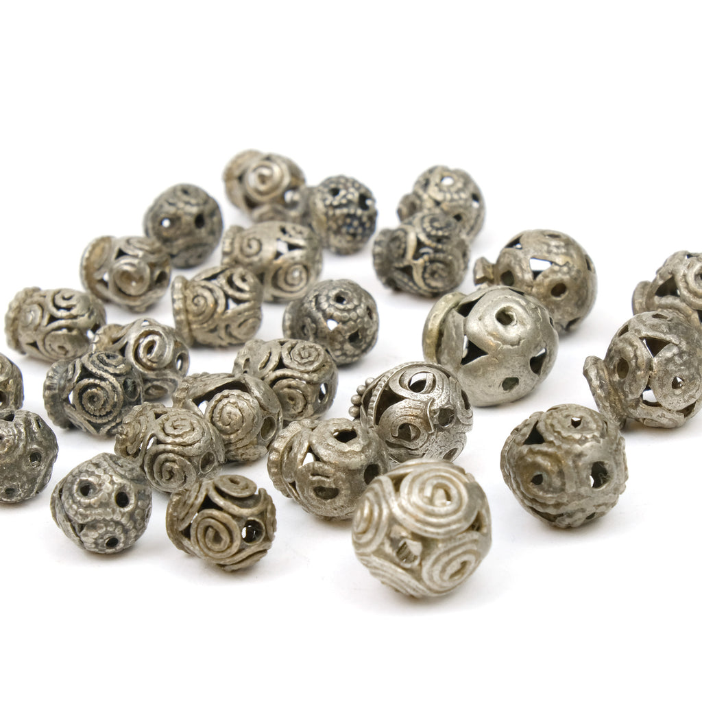 Afghan Tribal High Silver Content Heirloom Dowry Beads Small Size LOT 5