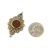 Afghan Tribal High Silver Content Heirloom Dowry Filigreed and Granulated Pendant with Carnelian Bead Inset