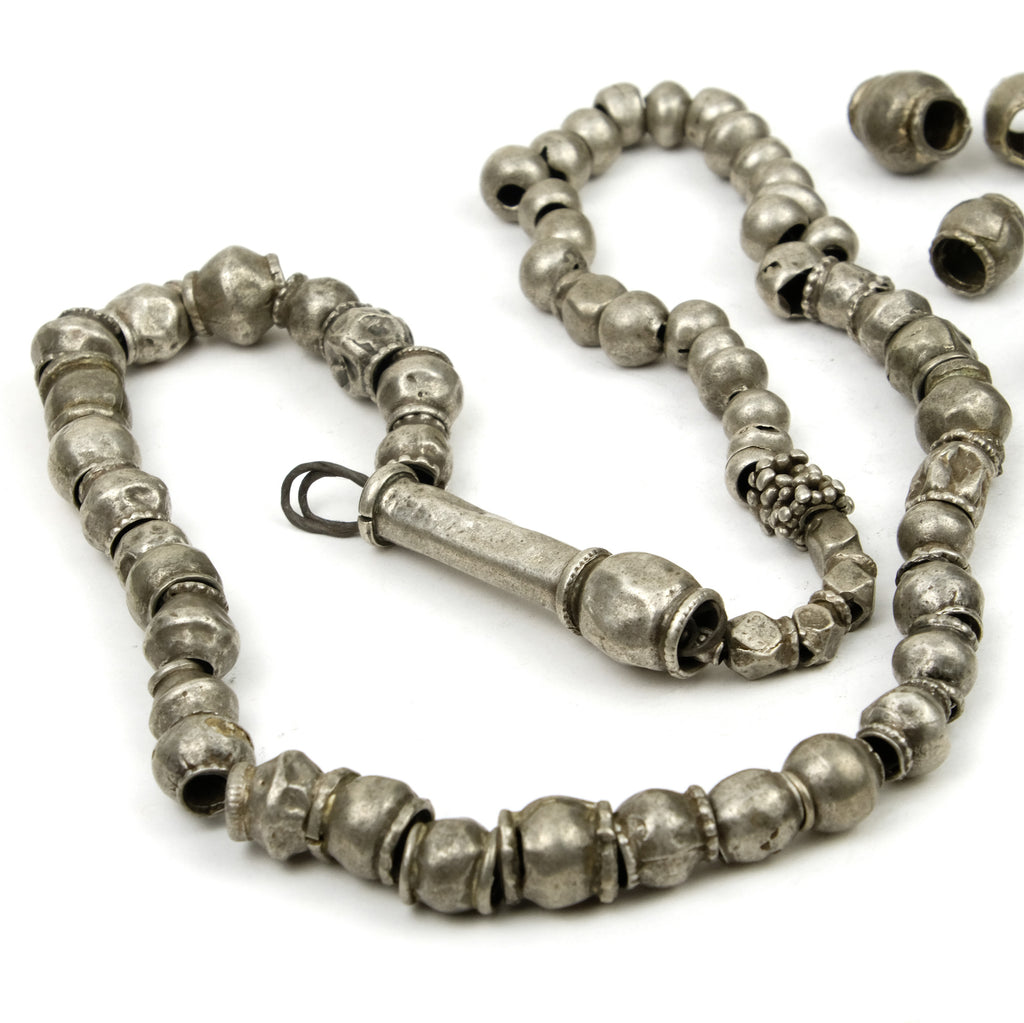 Afghan Tribal High Silver Content Heirloom Dowry Bead Strand Plus Loose Bead LOT