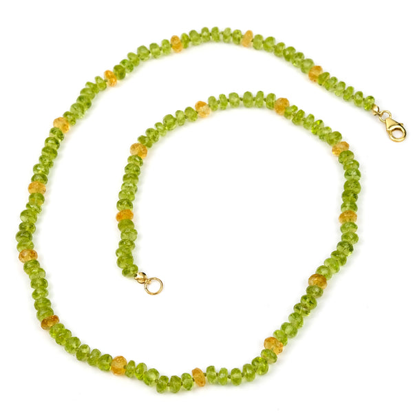 Peridot/Citrine Necklace with Gold Filled Trigger Clasp