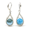 Larimar Earrings with Sterling Silver Latch Back