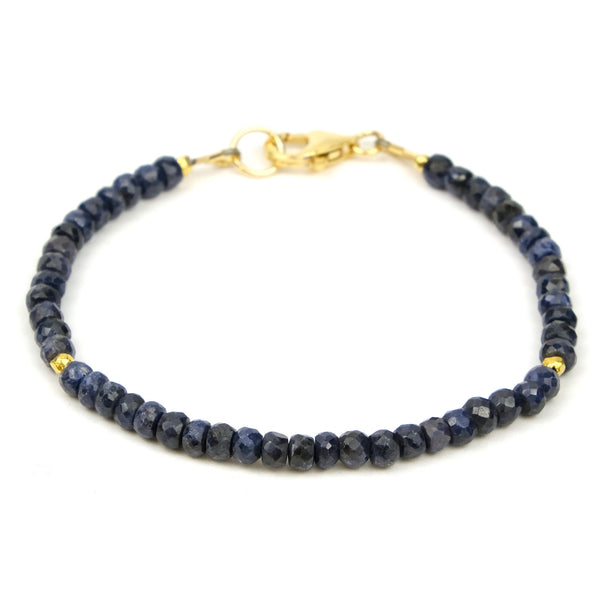 Sapphire Bracelet with Gold Filled Trigger Clasp