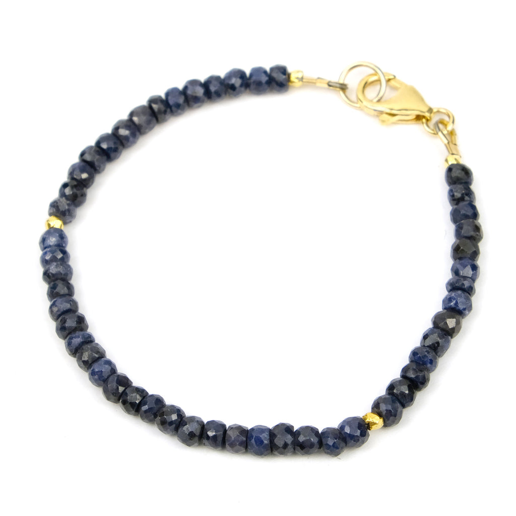 Sapphire Bracelet with Gold Filled Trigger Clasp