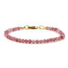 Pink Sapphire 3mm Faceted Round Bracelet with Gold Filled Lobster Claw Clasp