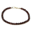 Garnet Faceted 4mm Round Bracelet with Sterling Silver Lobster Claw Clasp