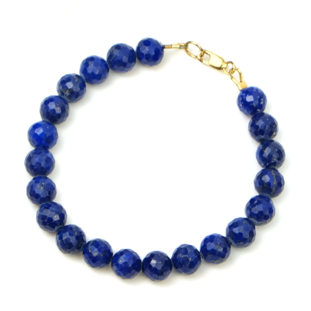 Lapis Lazuli Bracelet with Gold Filled Lobster Claw Clasp