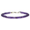 Amethyst 3.5mm Faceted Rondelle Bracelet with Sterling Silver Trigger Clasp