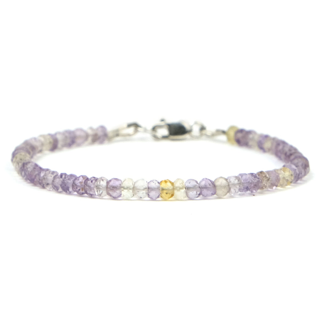Ametrine 3.5mm Faceted Rondelle Bracelet with Sterling Silver Lobster Clasp