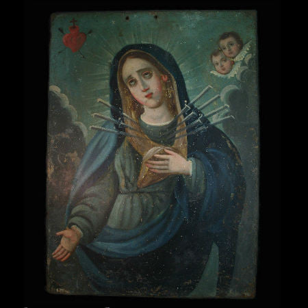 Dolorosa Madonna Our Lady of the Seven Sorrows Retablo #84