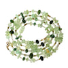 Prehnite, Crystal Quartz, Green Tourmaline and Brass Long Wrap Necklace